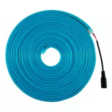 Tira Neon 5mt Seccionable Con Adaptador 110v Elige Color Mg Luz Azul Turqueza