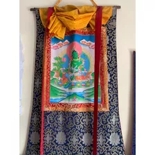 Tara Verde - Thangka Budista Nepalesa Com Frame 