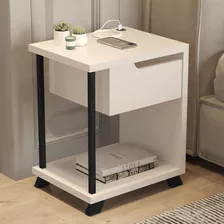 Mesa De Cabeceira Jb 1010 Com Gaveta E Entrada Usb - Pérola