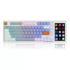 Teclado Mecánico Akp815 75% De Perfil Bajo Con Pantalla De 4