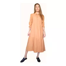 Vestido Camisero Largo Mujer Algodon Bambula Amplio Fresco