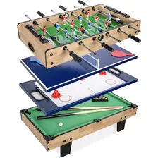 Mesa Múltijuegos 4 En 1 Diseño Portátil Billar Ping Pong Hoc