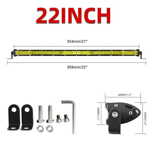 Barra De Luz Led Super Slim Super Brillante De 22 Pulgadas L Foto 4