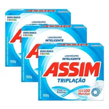 Sabão Em Pó Assim Tripla Ação 900gr Kit 3