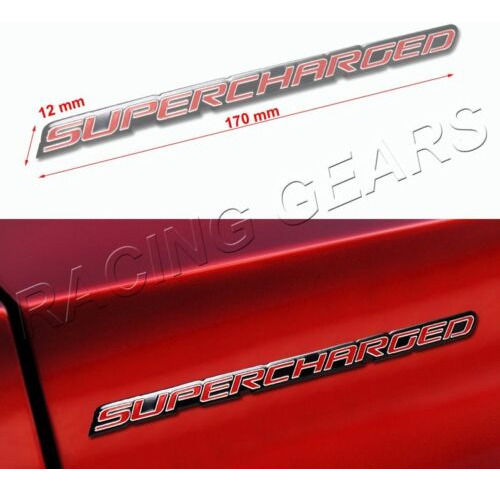 2x Universal Red Supercharged Sc Aluminum Adhesive Emble Mmi Foto 2