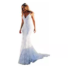 Vestido De Noche Elegante De Fiesta Blanco Para Mujer, Vesti