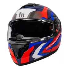 Casco De Moto Mt Helmets Atom Sv Híbrido Azul Brillo +fogoff