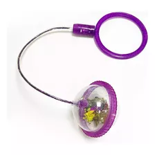 Giroball Juego Giro Ball Desafío Con Luz Gira Pie Color Violeta Forma Pelota