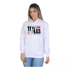 Moletom Feminino Blusa De Frio Canguru Rodeio Texas Casual