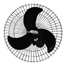 Ventilador De Parede Turbão Parede Oscilante 60 Turbo Preto Com 3 Pás De Polipropileno, 60 cm De Diâmetro 110 v/220 v