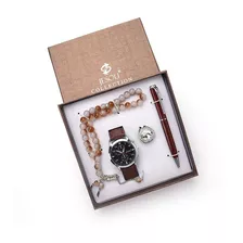 Set Regalo Reloj Hombre Anillo + Rosario + Bolígrafo