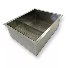 Cuba Inox Quadrada 500 X 400 Com Cesto Escorredor E Válvula