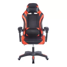 Silla Midtown Gamer Negra Y Roja De Cuero Sintético Ergométrica Reclinable