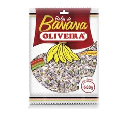 Bala Mastigável De Banana Oliveira - 2 Pacotes 500g = 1kg