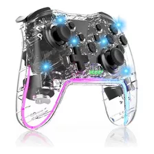 Control Joystick Inalámbrico Bluetooth Pc Transparente Rgb