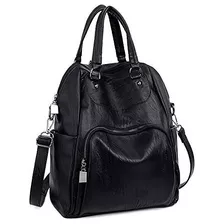 Bolso De Dama Uto Mujeres Mochila Monedero Pu Cuero Lavado C