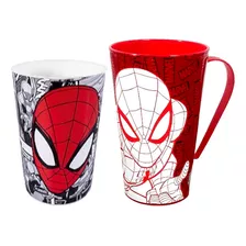 Kit De Copo E Caneca Infantil Homem Aranha Marvel Plasútil