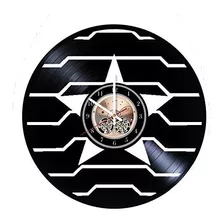 Wood Workshop Winter Soldier Logo Reloj De Pared Con Disco D