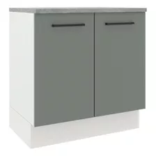 Mueble De Cocina Madesa 2 Puertas 80 Cm Color Gris