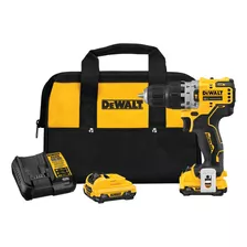 Taladro Percutor Atornillador Inalámbrico De 10mm Dewalt Dcd706f2 12v + 2 Baterías De 2ah + Accesorio Con Bolso