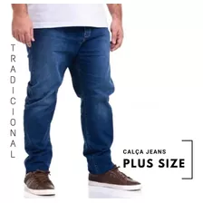 Calça Dins Jeans Plus Size Tradicional P/ Gordinho Exigente