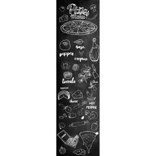 Adesivo Parede Chalkboard Lousa Cozinha Pizza 1,80 X 0,50 M