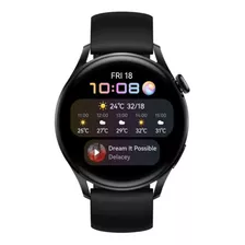 Huawei Watch 3 Active 1.43 Com Rede Móvel Caixa 46mm De Aço Inoxidável E Cerâmica Black, Pulseira Black