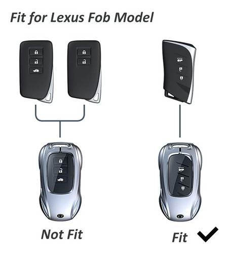 Funda Para Llavero De Metal Negro, Compatible Con Lexus Gs30 Foto 2