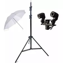 Kit Foto Estudio Tripode-socket Doble -sombrilla