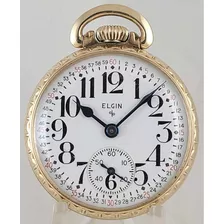 Reloj Elgin Ferrocarrilero 17 Joyas Chapado En Oro Funciona!