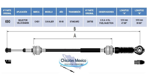 Chicote De Velocidades Chevrolet Cavalier 95-98 Estndar  Foto 4
