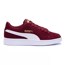 Tênis Puma Smash V2 Bdp Preto/bordo Original 367147