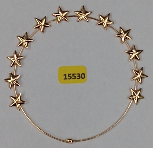 15530 Resplendor Estrelado Metal Dourado Arte Sacra 