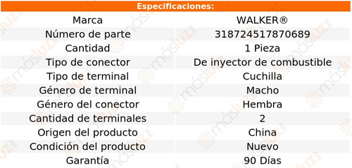 1- Conector Inyector Combustible Xc70 L5 2.5l 03/07 Walker Foto 3