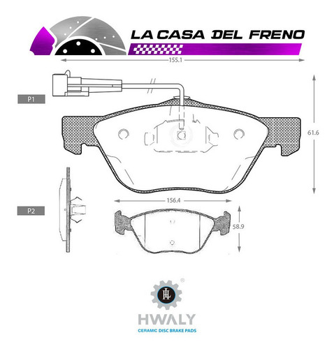 Pastilla De Freno Delantera Alfa Romeo 147 1.9 2000-2001 Foto 3