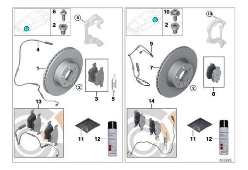 Disco Delantero Der 348mm Bmw 528 535 550 650 740 08-18 Foto 2