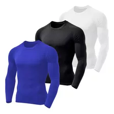 Kit 3 Camisetas Térmicas Masculina Segunda Pele Camisa Uv 50