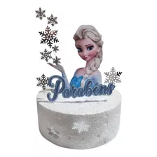 Topo De Bolo Frozen Parabéns 7 Peças.