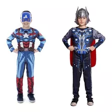 Fantasias Thor E Capitão America Com Enchimento 