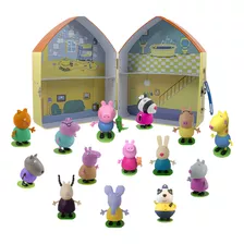 Colección La Casa De Peppa Pig + 14 Muñecos Oficiales