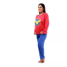 Pijama Longo Feminino Adulto Personagens Roupas De Dormir