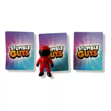 Figura 7cm Astronauta Red Stumble Guys + 3 Tarjetas Al Azar