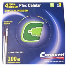 Cabo Coaxial Bipolar Dupla Blind. 4mm 100m 80% Cftv Condutti