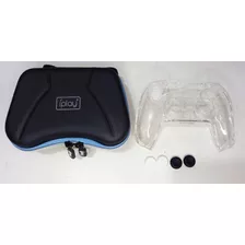 Kit 6 En 1 Para Mando Playstation 5 Estuche + Case + Grips 