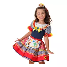 Vestido Festa Junina Menina Infantil Fantasia Caipira 2 A 16