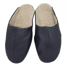 Pantufa Chinelo De Couro Forrado De Pelo - Frete Grátis