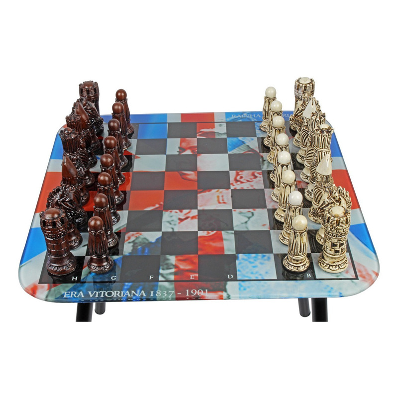 Tabuleiro de xadrez Luxo a Grande Batalha 32 peças. no Shoptime