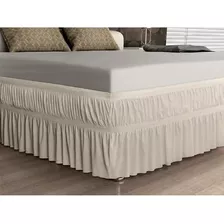 Saia Cama Box Casal Queen Adomes 1,60m X 2,00m X 38cm Branca