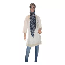 Cuesta Blanca Pashmina Estapada Con Flores