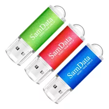 Pendrive Usb 2.0 De 16 Gb X3 (u) Color Verde,azul Y Rojo